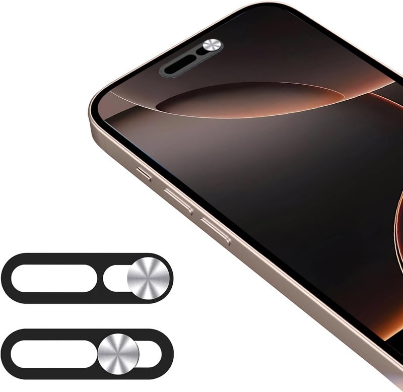 EYSOFT Front Camera Cover Compatible for iPhone 16/16Plus/16Pro/16Pro Max/15/15Plus/15Pro/15Pro Max/14Pro/14Pro Max,Webcam Cover Protect Privacy and Security,Not Affect Face ID, 2 Pack-Silver - Image 1